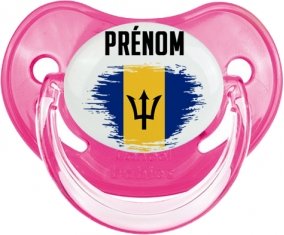 Drapeau effet pinceau Barbade avec prénom Sucete Physiologique Rose classique