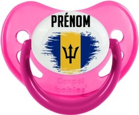 Drapeau effet pinceau Barbade avec prénom Sucete Physiologique Rose phosphorescente
