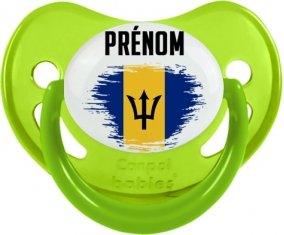 Drapeau effet pinceau Barbade avec prénom Sucete Physiologique Vert phosphorescente
