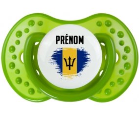 Drapeau effet pinceau Barbade avec prénom Tétine LOVI Dynamic Vert classique