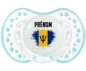 Drapeau effet pinceau Barbade avec prénom Tétine LOVI Dynamic Retro-blanc-lagon classique