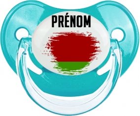 Drapeau effet pinceau Biélorussie avec prénom : Sucette Physiologique personnalisée