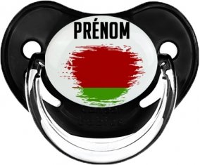 Drapeau effet pinceau Biélorussie avec prénom Sucette Physiologique Noir classique