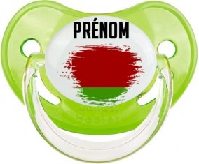 Drapeau effet pinceau Biélorussie avec prénom Sucette Physiologique Vert classique