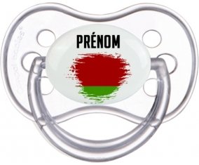 Drapeau effet pinceau Biélorussie avec prénom Tétine Anatomique Transparente classique