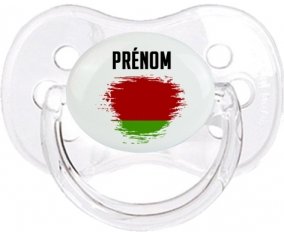 Drapeau effet pinceau Biélorussie avec prénom Sucette Cerise Transparent classique