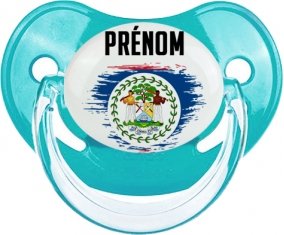 Drapeau effet pinceau Belize avec prénom : Tétine Physiologique personnalisée