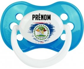 Drapeau effet pinceau Belize avec prénom Sucete Anatomique Cyan classique