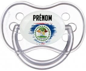 Drapeau effet pinceau Belize avec prénom Sucete Anatomique Transparente classique