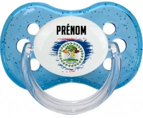 Drapeau effet pinceau Belize avec prénom : Sucette Cerise personnalisée