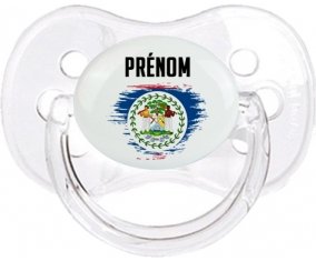 Drapeau effet pinceau Belize avec prénom Sucete Cerise Transparent classique