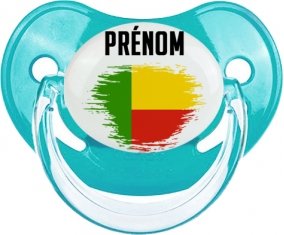 Drapeau effet pinceau Bénin avec prénom : Sucette Physiologique personnalisée