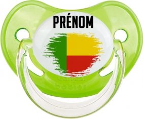 Drapeau effet pinceau Bénin avec prénom Sucete Physiologique Vert classique