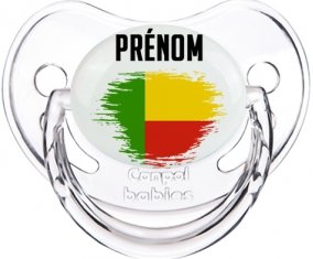 Drapeau effet pinceau Bénin avec prénom Sucete Physiologique Transparent classique