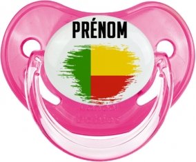 Drapeau effet pinceau Bénin avec prénom Sucete Physiologique Rose classique