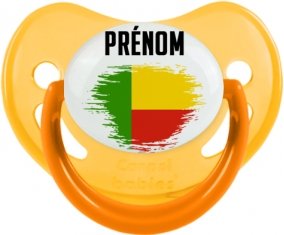 Drapeau effet pinceau Bénin avec prénom Sucete Physiologique Jaune phosphorescente