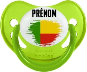 Drapeau effet pinceau Bénin avec prénom Sucete Physiologique Vert phosphorescente
