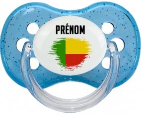 Drapeau effet pinceau Bénin avec prénom : Sucette Cerise personnalisée