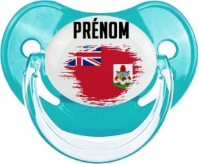 Drapeau effet pinceau Bermudes avec prénom : Sucette Physiologique personnalisée