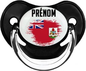 Drapeau effet pinceau Bermudes avec prénom Sucette Physiologique Noir classique