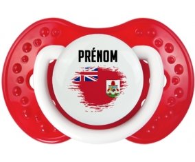 Drapeau effet pinceau Bermudes avec prénom Sucette LOVI Dynamic Blanc-rouge classique