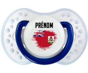Drapeau effet pinceau Bermudes avec prénom Sucette LOVI Dynamic Marine-blanc-bleu classique