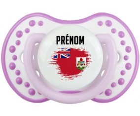 Drapeau effet pinceau Bermudes avec prénom Sucette LOVI Dynamic Blanc-mauve classique