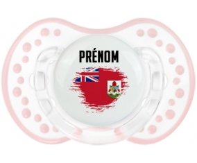 Drapeau effet pinceau Bermudes avec prénom Sucette LOVI Dynamic Retro-blanc-rose-tendre classique
