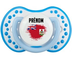 Drapeau effet pinceau Bermudes avec prénom Sucette LOVI Dynamic Blanc-bleu phosphorescente