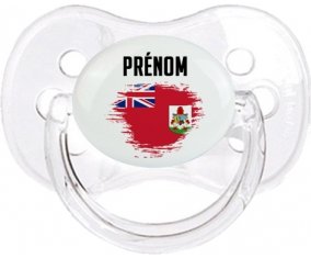 Drapeau effet pinceau Bermudes avec prénom Sucette Cerise Transparent classique