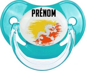 Drapeau effet pinceau Bhoutan avec prénom : Sucette Physiologique personnalisée