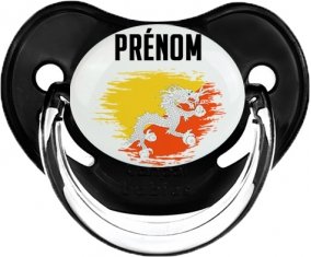 Drapeau effet pinceau Bhoutan avec prénom Sucette Physiologique Noir classique