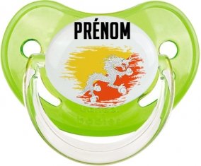 Drapeau effet pinceau Bhoutan avec prénom Sucette Physiologique Vert classique