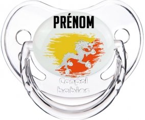 Drapeau effet pinceau Bhoutan avec prénom Sucette Physiologique Transparent classique