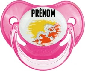 Drapeau effet pinceau Bhoutan avec prénom Sucette Physiologique Rose classique