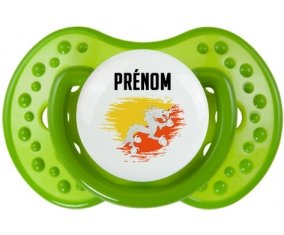 Drapeau effet pinceau Bhoutan avec prénom Sucette LOVI Dynamic Vert classique