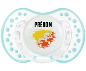 Drapeau effet pinceau Bhoutan avec prénom Sucette LOVI Dynamic Retro-blanc-lagon classique