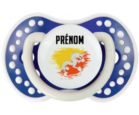 Drapeau effet pinceau Bhoutan avec prénom Sucette LOVI Dynamic Bleu-marine phosphorescente