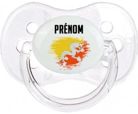Drapeau effet pinceau Bhoutan avec prénom Tétine Cerise Transparent classique