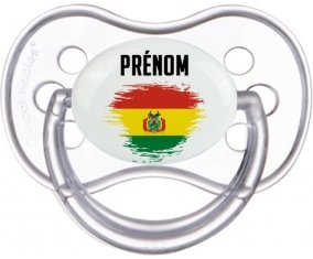 Drapeau effet pinceau Bolivie avec prénom Sucete Anatomique Transparente classique