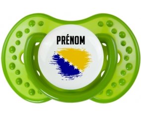 Drapeau effet pinceau Bosnie Herzégovine avec prénom : Sucette LOVI Dynamic personnalisée