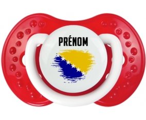 Drapeau effet pinceau Bosnie Herzégovine avec prénom Sucette LOVI Dynamic Blanc-rouge classique