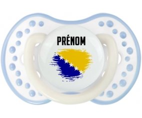 Drapeau effet pinceau Bosnie Herzégovine avec prénom Sucette LOVI Dynamic Blanc-cyan classique