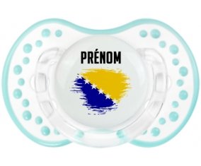 Drapeau effet pinceau Bosnie Herzégovine avec prénom Sucette LOVI Dynamic Retro-blanc-lagon classique