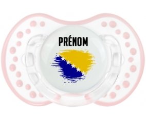 Drapeau effet pinceau Bosnie Herzégovine avec prénom Sucette LOVI Dynamic Retro-blanc-rose-tendre classique
