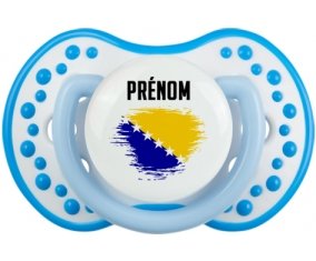 Drapeau effet pinceau Bosnie Herzégovine avec prénom Sucette LOVI Dynamic Blanc-bleu phosphorescente
