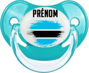 Drapeau effet pinceau Bostwana avec prénom : Sucette Physiologique personnalisée