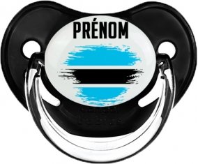 Drapeau effet pinceau Bostwana avec prénom Sucette Physiologique Noir classique