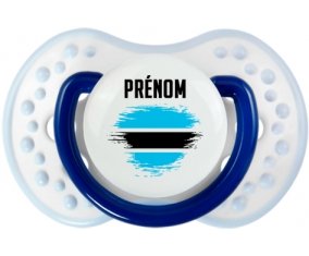 Drapeau effet pinceau Bostwana avec prénom Sucette LOVI Dynamic Marine-blanc-bleu classique