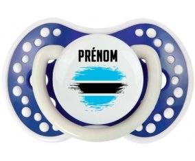 Drapeau effet pinceau Bostwana avec prénom Sucette LOVI Dynamic Bleu-marine phosphorescente